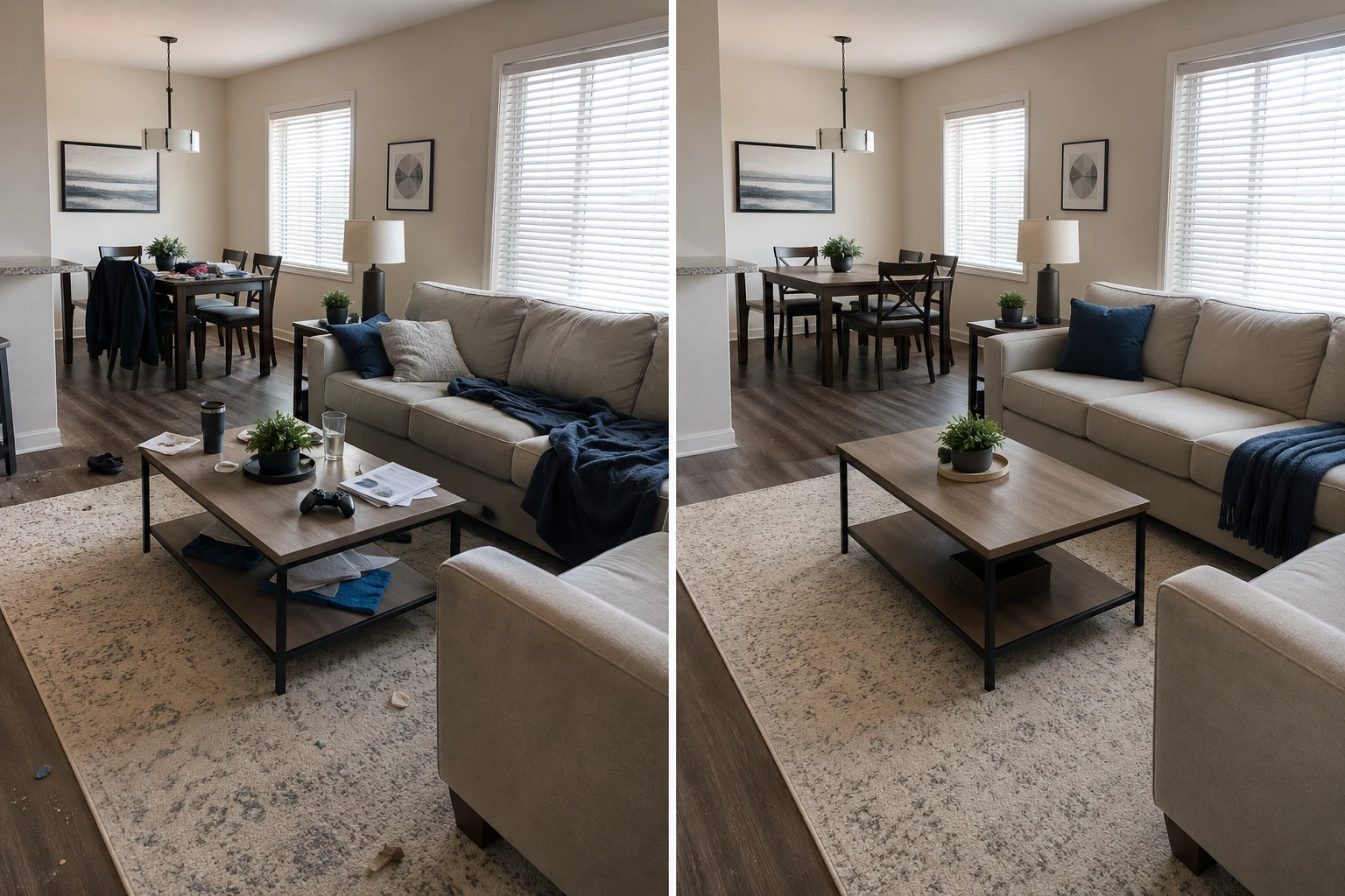 Apartment cleaning before and after