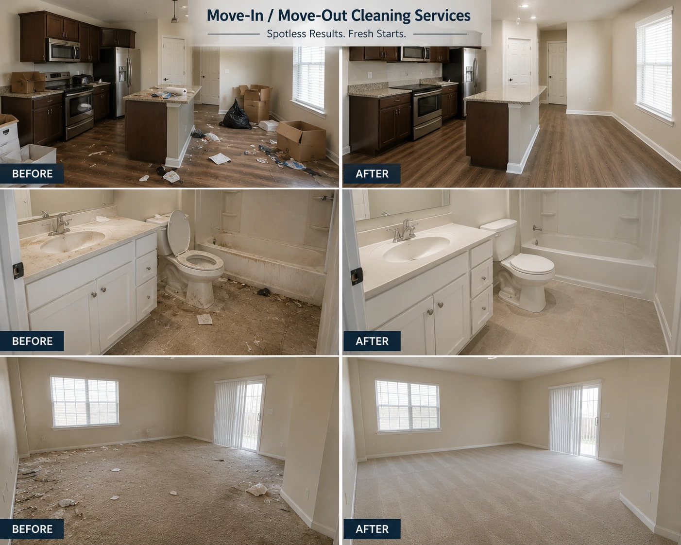 Move in move out cleaning before and after